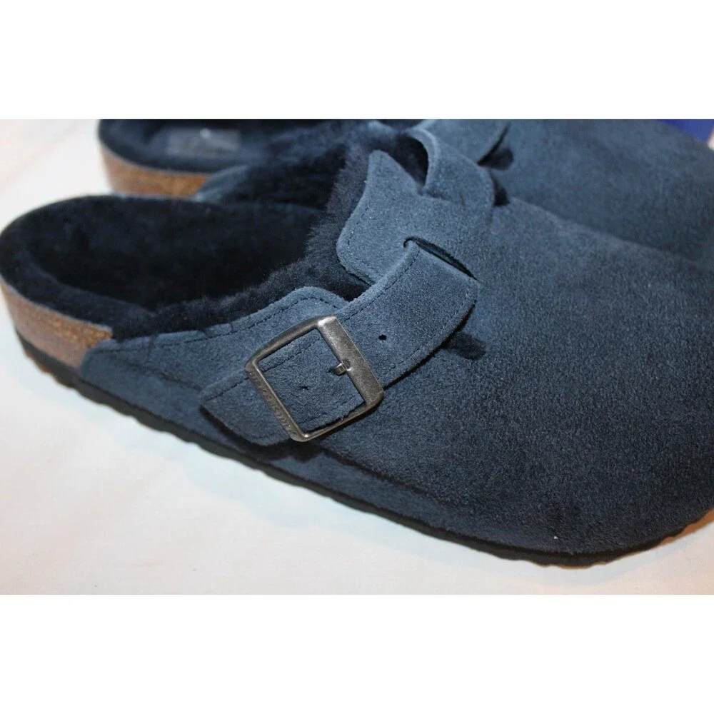 Birkenstock Boston Suede Shearling Mule Clog Suede Sandal EU 42 REGULAR